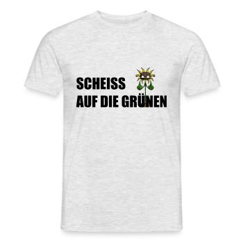 Gegen Grüne Politik Sonnenblume - Männer T-Shirt - Grau meliert - Vorne - AI Model Male 178 dark (178cm)