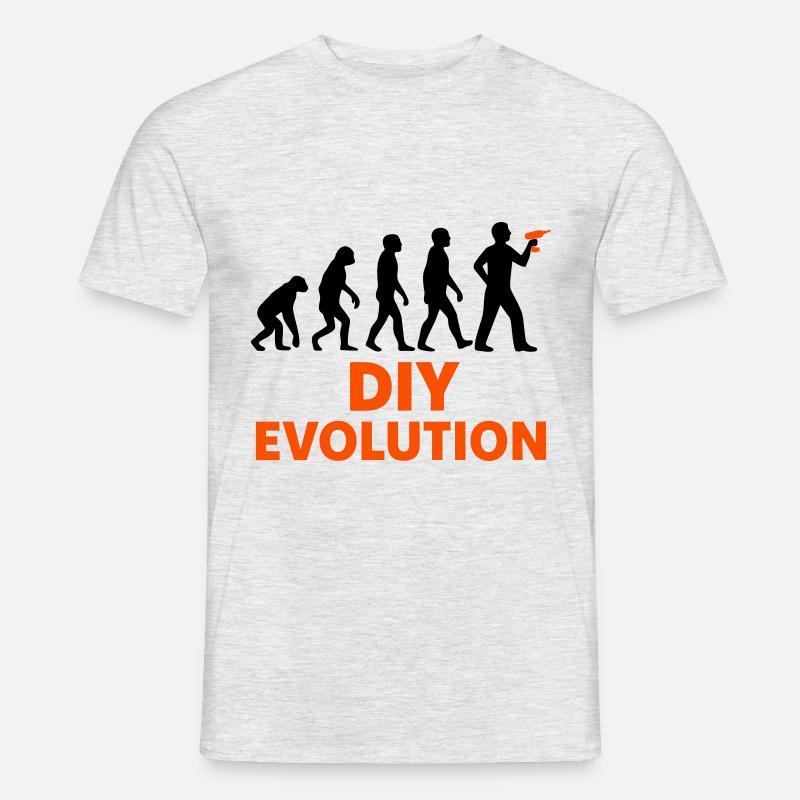 DIY Evolution Handwerk - Männer T-Shirt - Grau meliert
