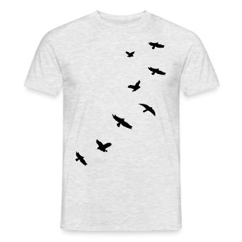 flying_birds_mapies - Männer T-Shirt - Grau meliert - Vorne - AI Model Male 178 dark (178cm)