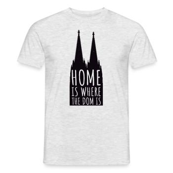 HOME IS WHERE THE DOM IS | Kölner Dom Karneval - Männer T-Shirt - Grau meliert - Vorne - AI Model Male 178 dark (178cm)