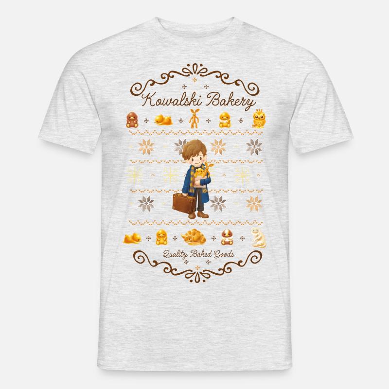 Fantastic Beasts Kowalski Bakery Ugly Christmas - Mænd T-shirt - grå meleret