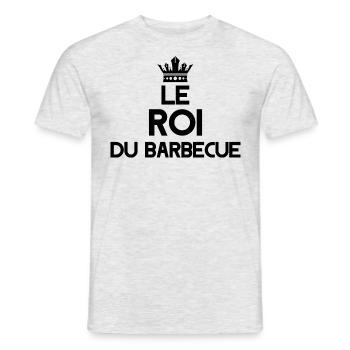 Le roi du barbecue. Humour barbecue. - T-shirt homme - gris chiné - Devant - AI Model Male 178 dark (178cm)