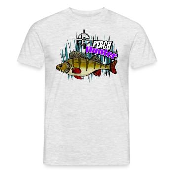 Barschjäger - Männer T-Shirt - Grau meliert - Vorne - AI Model Male 178 dark (178cm)