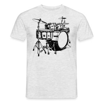 Schlagzeug - Männer T-Shirt - Grau meliert - Vorne - AI Model Male 178 dark (178cm)