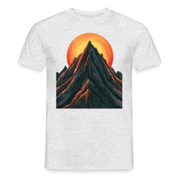 Majestätischer Berggipfel mit aufgehender Sonne - Männer T-Shirt - Grau meliert - Vorne - AI Model Male 178 dark (178cm)