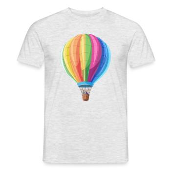 Bunte Heißluftballons schweben am Himmel - Männer T-Shirt - Grau meliert - Vorne - AI Model Male 178 dark (178cm)