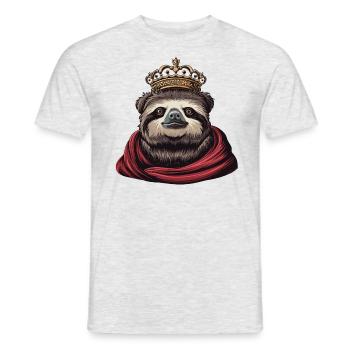 Cooler Faultier König - Männer T-Shirt - Grau meliert - Vorne - AI Model Male 178 dark (178cm)