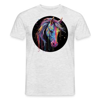 Pferdeliebe - Männer T-Shirt - Grau meliert - Vorne - AI Model Male 178 dark (178cm)