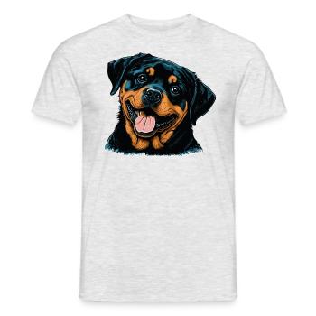 Rottweiler puppy - Men's T-Shirt - heather grey - Front - AI Model Male 178 dark (178cm)
