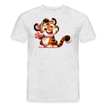 Tiger 4 - Men's T-Shirt - heather grey - Front - AI Model Male 178 dark (178cm)