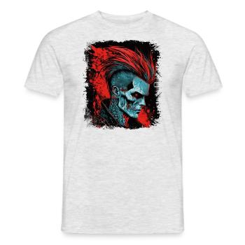 HorreurPunk Zombie Mohawk - T-shirt homme - gris chiné - Devant - AI Model Male 178 dark (178cm)