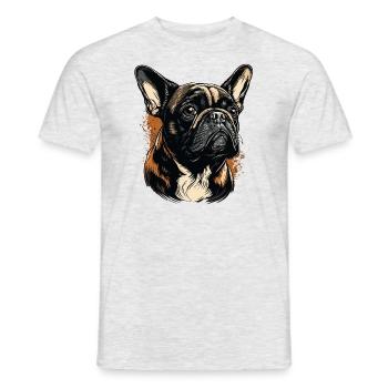 Bouledogue français - T-shirt homme - gris chiné - Devant - AI Model Male 178 dark (178cm)