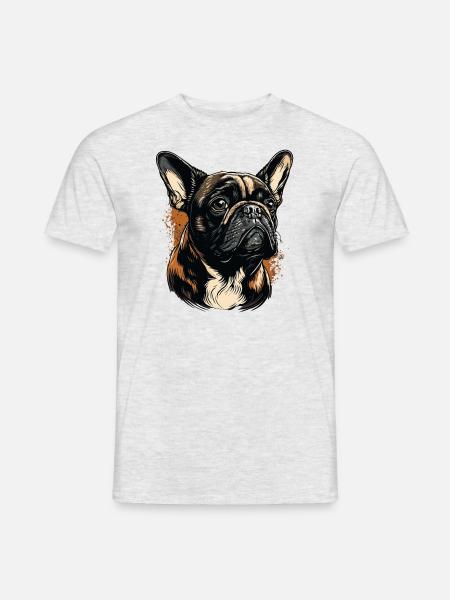 Bouledogue français - T-shirt homme - gris chiné