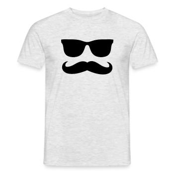 Mustache Man Adult - Männer T-Shirt - Grau meliert - Vorne - AI Model Male 178 dark (178cm)