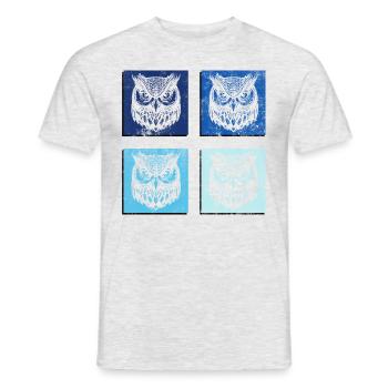 Animaux de la forêt, faune et nature, chouettes - T-shirt homme - gris chiné - Devant - AI Model Male 178 dark (178cm)