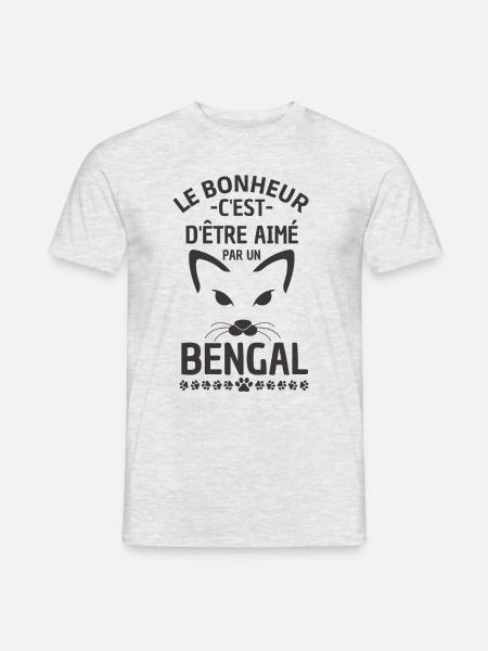 chat Bengal - T-shirt homme - gris chiné