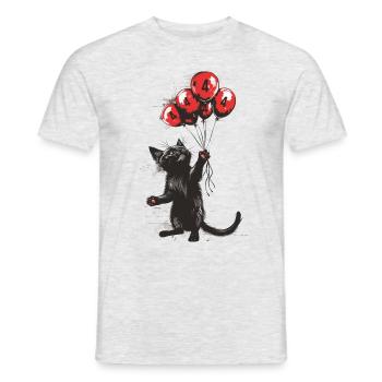 4 Jahre Geschenk 4. Geburtstag Katze - Männer T-Shirt - Grau meliert - Vorne - AI Model Male 178 dark (178cm)