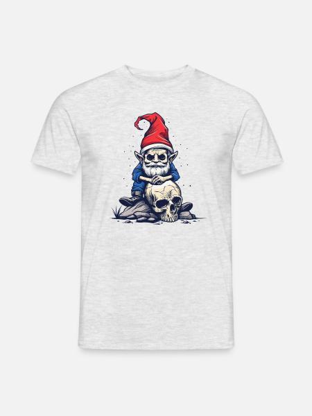 Zombie Gartenzwerg - Männer T-Shirt - Grau meliert