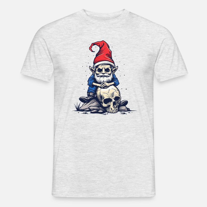Zombie Gartenzwerg - Männer T-Shirt - Grau meliert