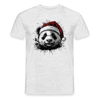 Panda de Noël - T-shirt homme - gris chiné - Devant - AI Model Male 178 dark (178cm)