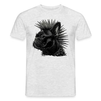 Punk Rock Bouledogue Français - T-shirt homme - gris chiné - Devant - AI Model Male 178 dark (178cm)