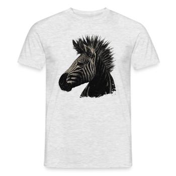 Zebra Punk - Männer T-Shirt - Grau meliert - Vorne - AI Model Male 178 dark (178cm)
