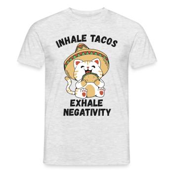 Inhalez des tacos, expirez la négativité - T-shirt homme - gris chiné - Devant - AI Model Male 178 dark (178cm)