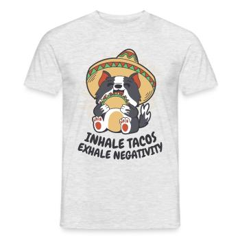 Inhalez des tacos, expirez la négativité - T-shirt homme - gris chiné - Devant - AI Model Male 178 dark (178cm)