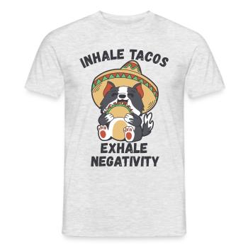 Inhalez des tacos, expirez la négativité - T-shirt homme - gris chiné - Devant - AI Model Male 178 dark (178cm)