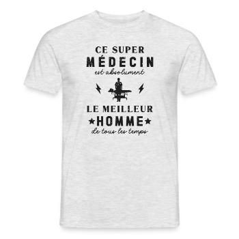 Meilleur Super Médecin Docteur Vintage - T-shirt homme - gris chiné - Devant - AI Model Male 178 dark (178cm)