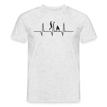 Volleyball Herzschlag Männer VolleyMen - Männer T-Shirt - Grau meliert - Vorne - AI Model Male 178 dark (178cm)