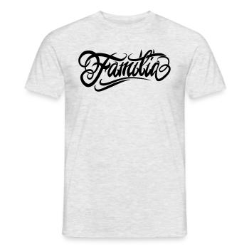 "Familia" the family - Men's T-Shirt - heather grey - Front - AI Model Male 178 dark (178cm)