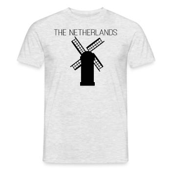 Moulin à vent Pays-Bas Hollande Pays-Bas - T-shirt homme - gris chiné - Devant - AI Model Male 178 dark (178cm)