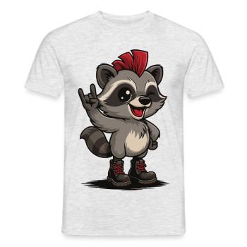 Punk Rock Raton laveur - T-shirt homme - gris chiné - Devant - AI Model Male 178 dark (178cm)