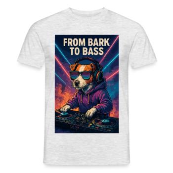 Jack Russell Terrier DJ Platines Bass Techno - T-shirt homme - gris chiné - Devant - AI Model Male 178 dark (178cm)