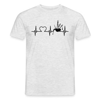 Cornemuse Heartbeat Cornemuse Instrument de musique - T-shirt homme - gris chiné - Devant - AI Model Male 178 dark (178cm)