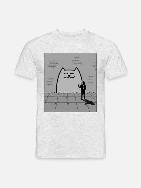 Schläfrige Katze - Männer T-Shirt - Grau meliert