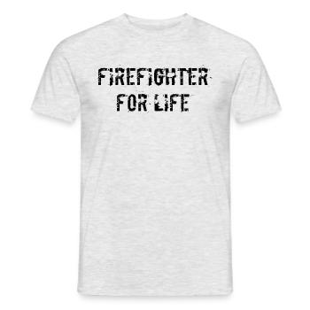 Firefighter for Life - Männer T-Shirt - Grau meliert - Vorne - AI Model Male 178 dark (178cm)