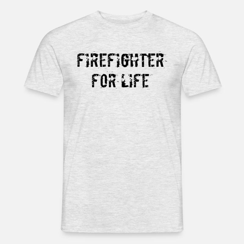 Firefighter for Life - Männer T-Shirt - Grau meliert