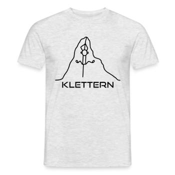 Klettern am Seil - Männer T-Shirt - Grau meliert - Vorne - AI Model Male 178 dark (178cm)