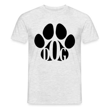 Chien, patte de chien, meilleur ami de l'homme - T-shirt homme - gris chiné - Devant - AI Model Male 178 dark (178cm)