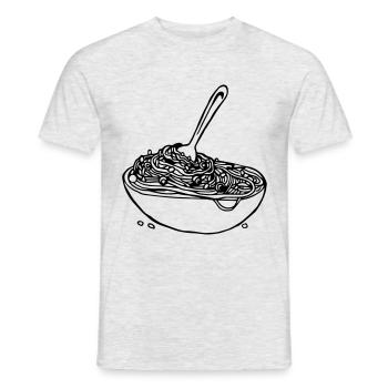 Nudelteller vegetarisch, Koch, Köchin - Männer T-Shirt - Grau meliert - Vorne - AI Model Male 178 dark (178cm)