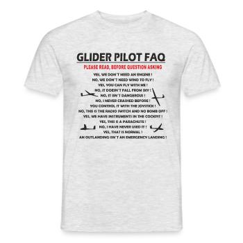 Segelflieger FAQ lustig Geschenk - Männer T-Shirt - Grau meliert - Vorne - AI Model Male 178 dark (178cm)