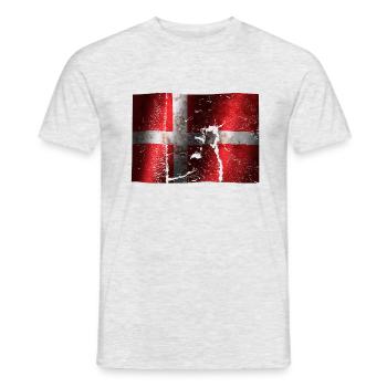 Danemark drapeau cool vintage utilisé sport look - T-shirt homme - gris chiné - Devant - AI Model Male 178 dark (178cm)