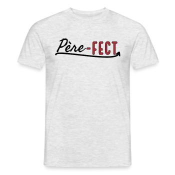 Père fect. Papa parfait - T-shirt homme - gris chiné - Devant - AI Model Male 178 dark (178cm)