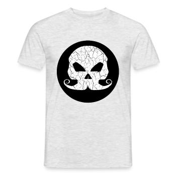 Skull Totenkopf Bones Schnurrbart - Männer T-Shirt - Grau meliert - Vorne - AI Model Male 178 dark (178cm)