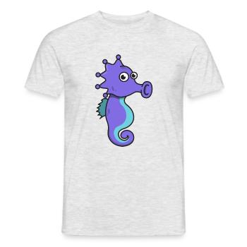 Mer cheval cadeau comique mer animal plage d'été - T-shirt homme - gris chiné - Devant - AI Model Male 178 dark (178cm)