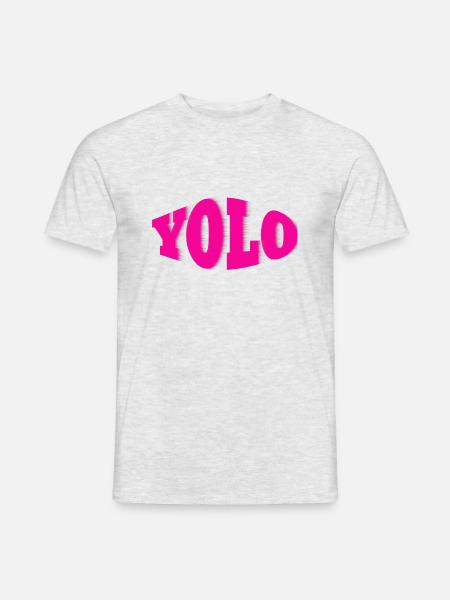 YOLO pink - Men's T-Shirt - heather grey