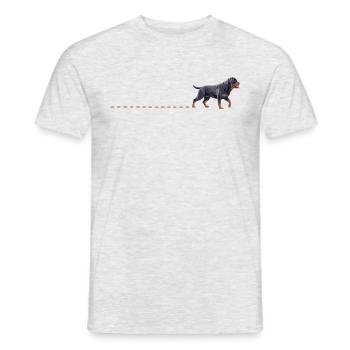 Rottweiler Chien Traces Pattes Pistes Chiens - T-shirt homme - gris chiné - Devant - AI Model Male 178 dark (178cm)