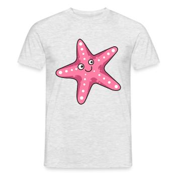 Seestern Geschenk Meer Tier Strand Urlaub Comic - Männer T-Shirt - Grau meliert - Vorne - AI Model Male 178 dark (178cm)